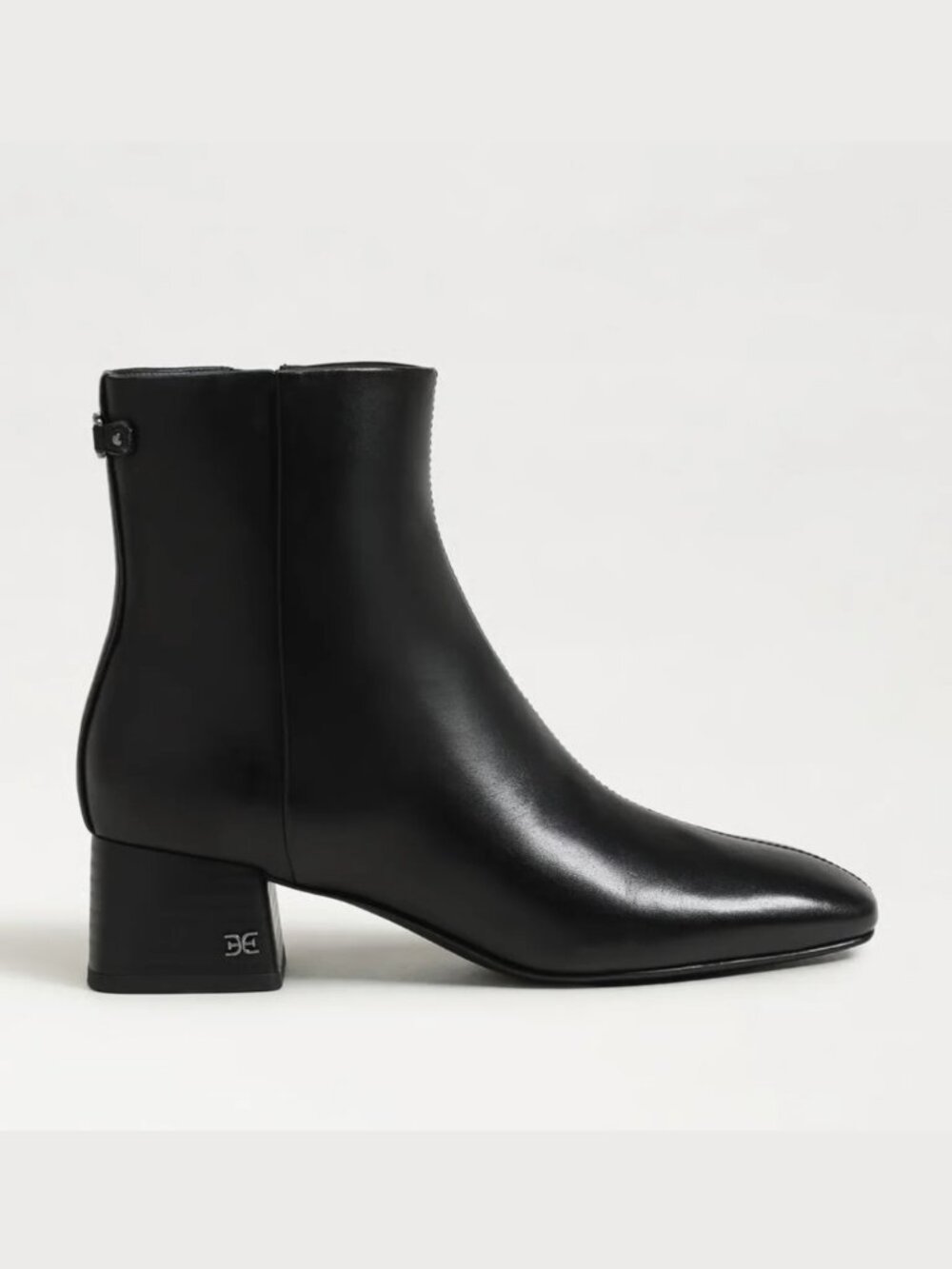 Sam Edelman Paige Ankle Boots Classic Black Leather Block Heel - 10M